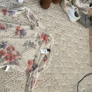 Windsor mesh with flowers long sleeve shirt